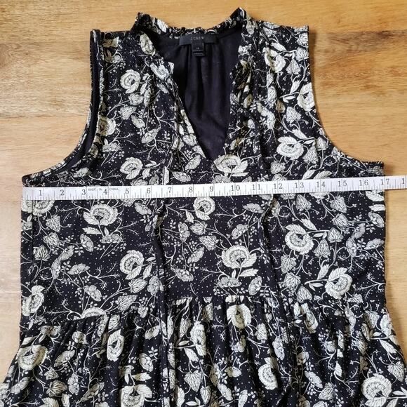 J Crew Off White Black Floral Peplum Tank Top XS - Picture 9 of 9